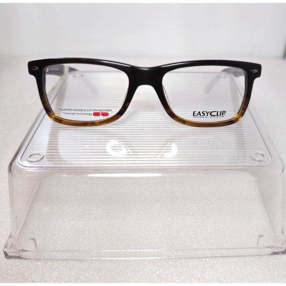 Brown Amber EasyClip Polarized Eyeglasses Matte Shiny Unisex Small 50-17-135 NWT - Picture 3 of 12
